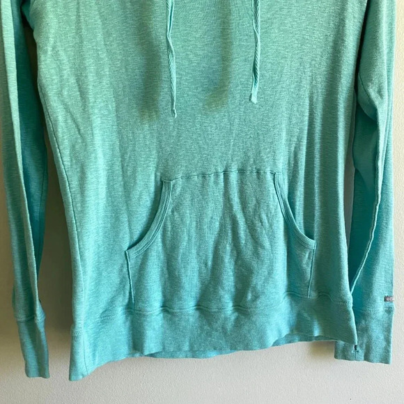 COLUMBIA Heathered  Blue 100% Cotton Longsleeve Rocky Ridge Hooded Shirt Sz M - Picture 3 of 15